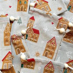 Knikkerzakje - Kersthuisjes (14x18cm)