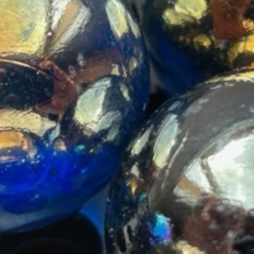 Blauw parelmoer 22mm