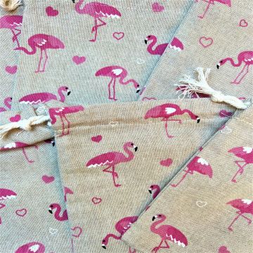 Knikkerzakje - Flamingo (14x16cm)