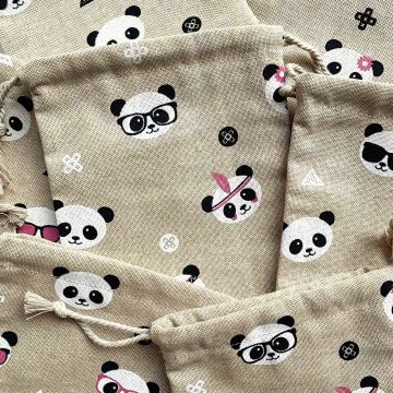 Knikkerzakje - Panda (14x16cm)